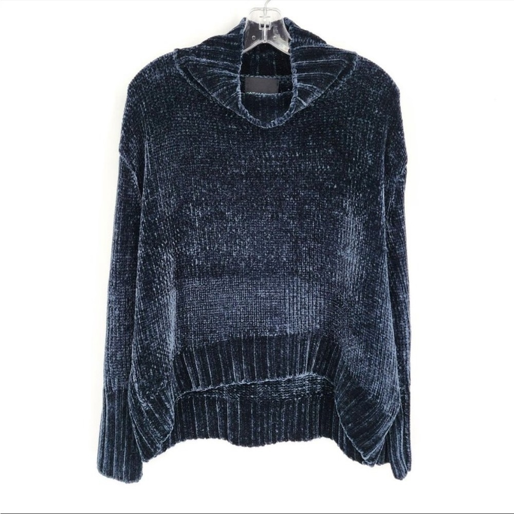 Cynthia Rowley XL Dark Teal Blue Green Cozy Oversized Dolman Sleeve Knit Sweater